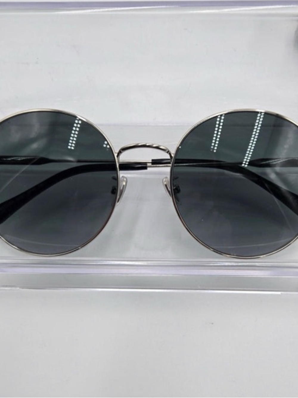 Jimmy Choo Lilo Round Metal Sunglasses in Silver - Picture 3 of 12